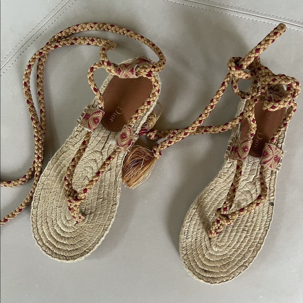 Christian Dior espadrilles wrap rope sandal